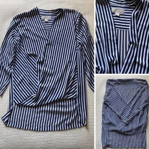 Michael Kors Blue/White Striped Blouse
